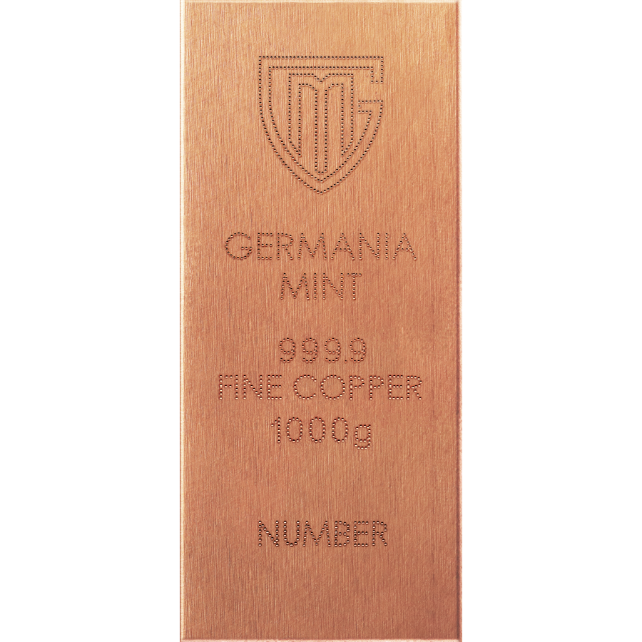 Germania Mint 1000g Raw Copper Bar