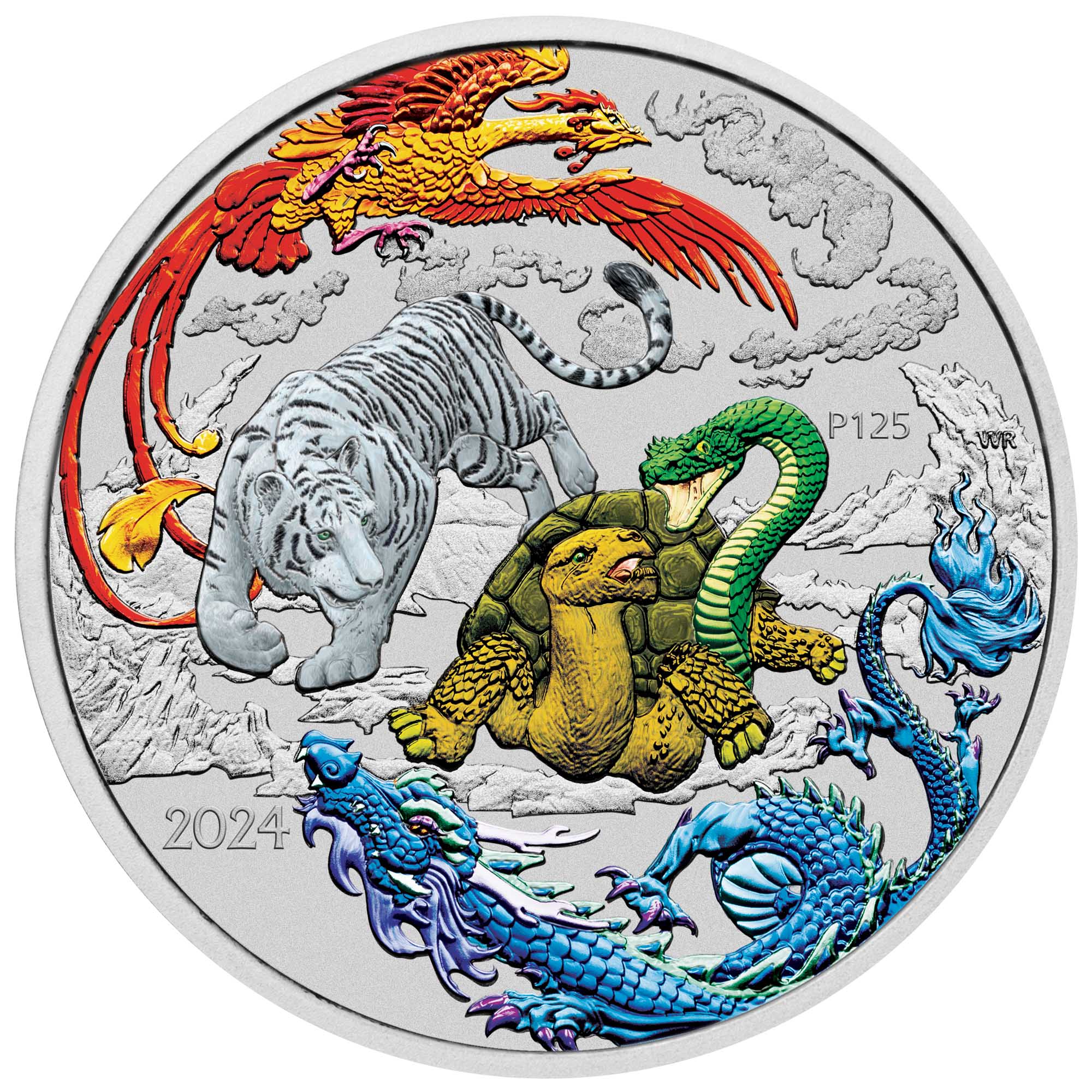 Chinese Myths and Legends Four Guardians Hong 2024 1oz Silver Coloured Coin