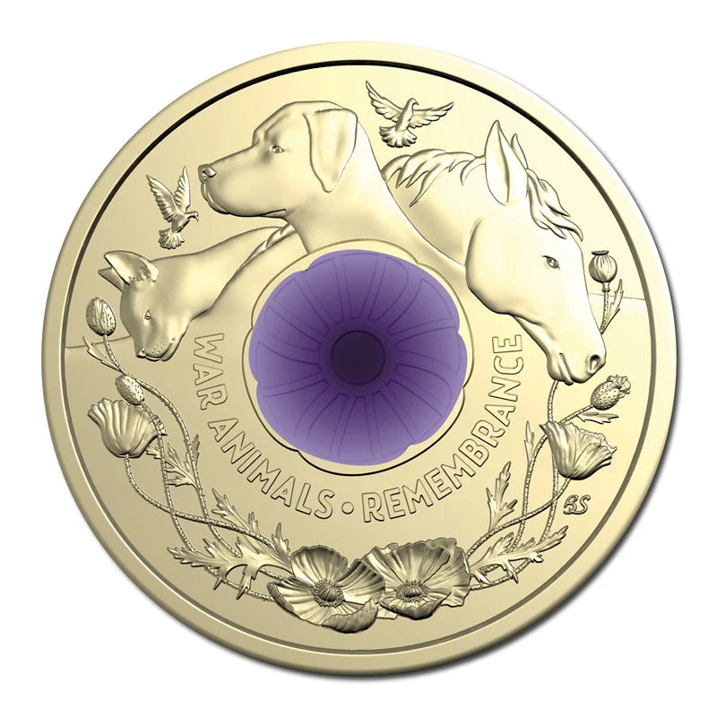 Australia War Animals Remembrance 2024 $2 Aluminium-Bronze Uncirculated Coin Mint Roll
