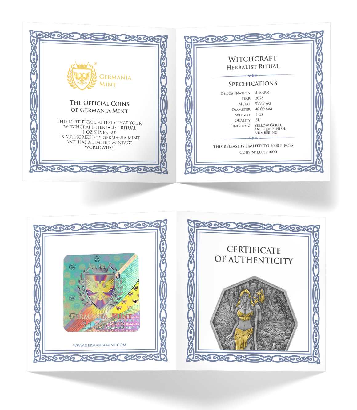 Germania Mint – Witchcraft Herbalist Ritual 1oz Silver Antique Coin