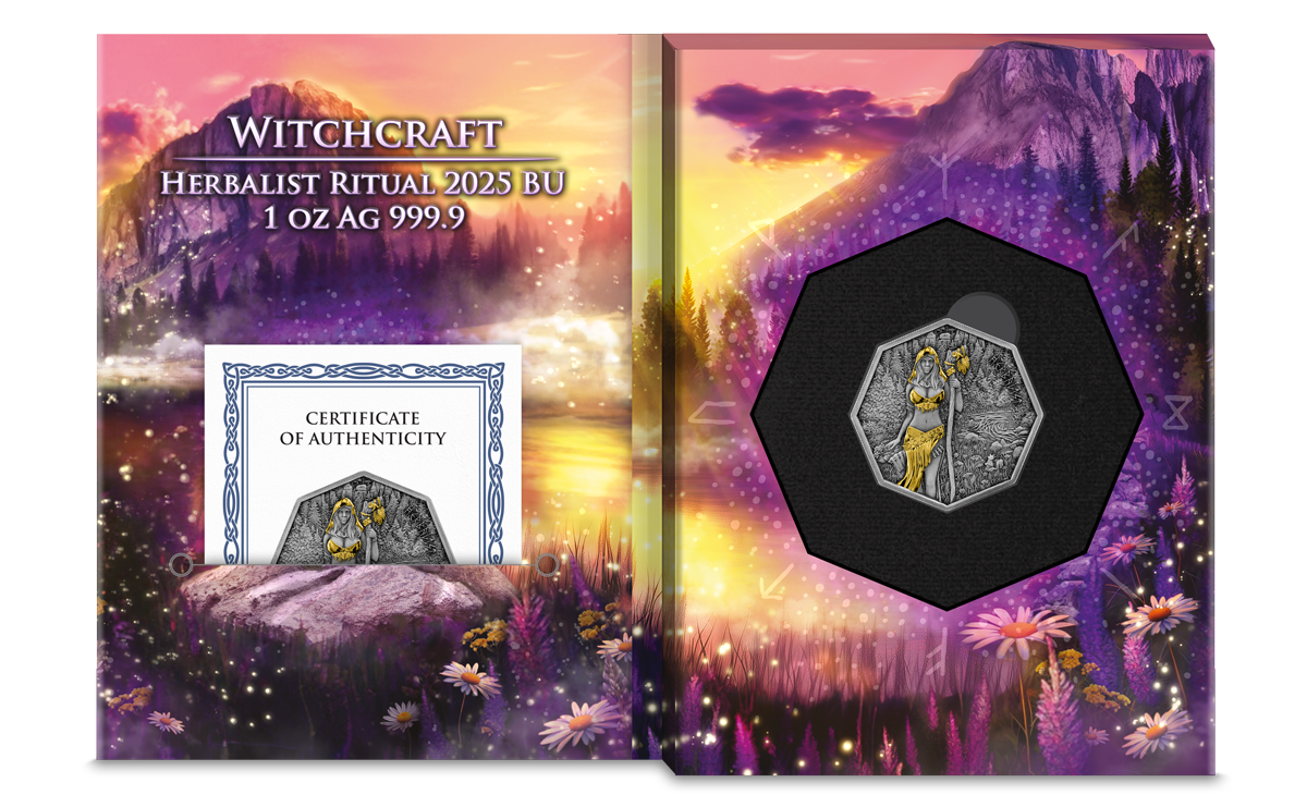 Germania Mint – Witchcraft Herbalist Ritual 1oz Silver Antique Coin