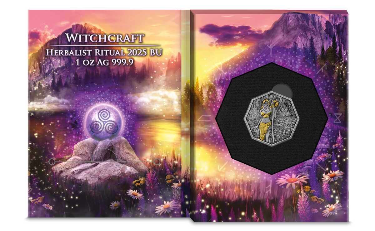 Germania Mint – Witchcraft Herbalist Ritual 1oz Silver Antique Coin