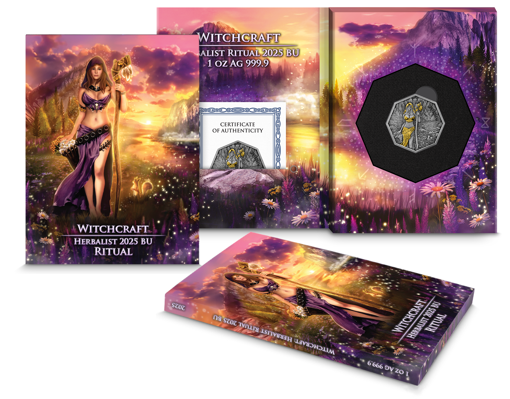 Germania Mint – Witchcraft Herbalist Ritual 1oz Silver Antique Coin