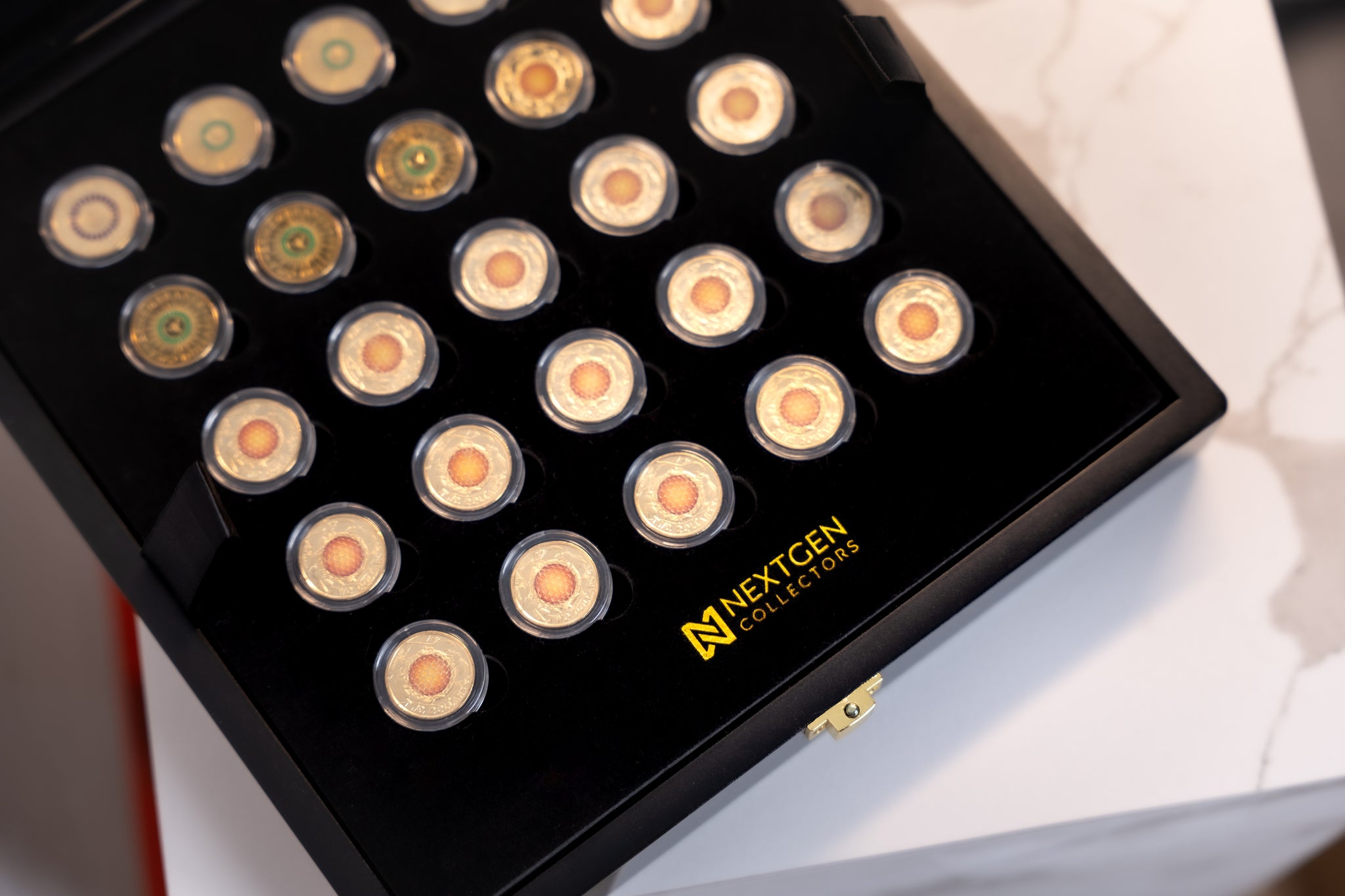 NextGen Collectors $2 Coin Capsule Display Box – 50 Slot Gloss Black ...
