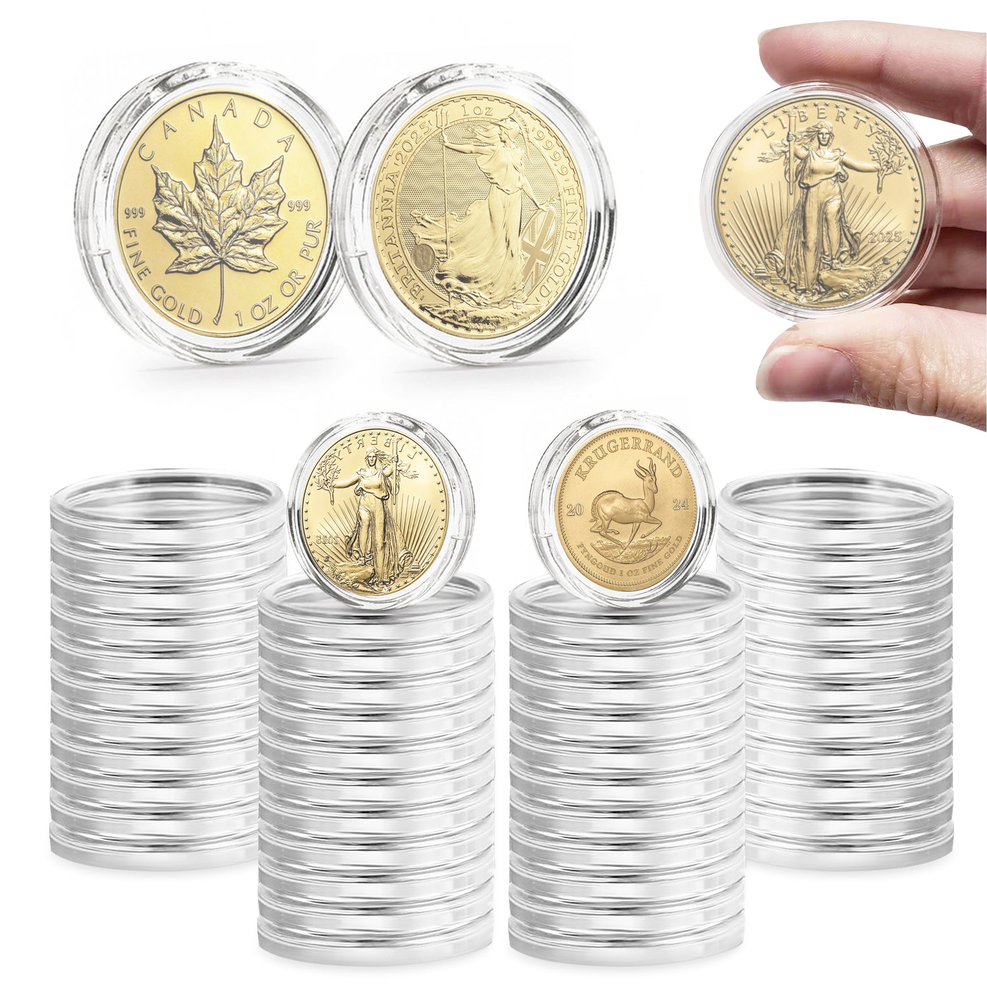 41mm Round Coin Capsules – Fits 1oz Silver & 1oz Gold Coins