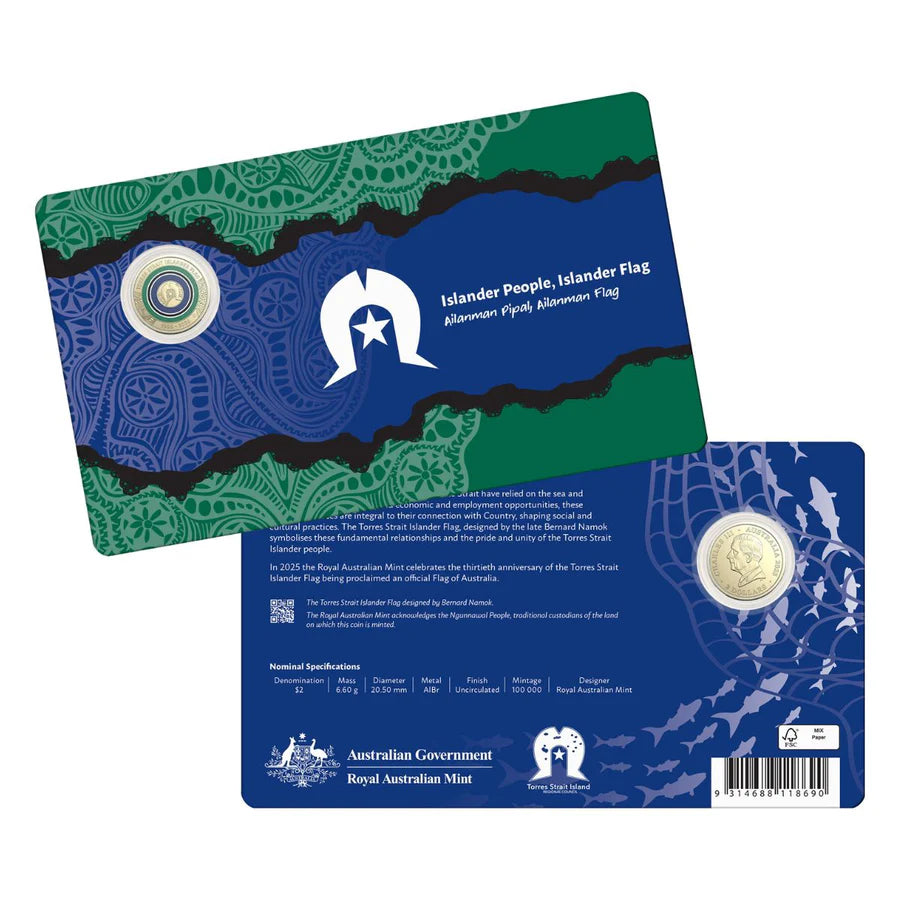 Australia 2025 $2 Torres Strait Islander Flag C Mintmark Uncirculated Coin
