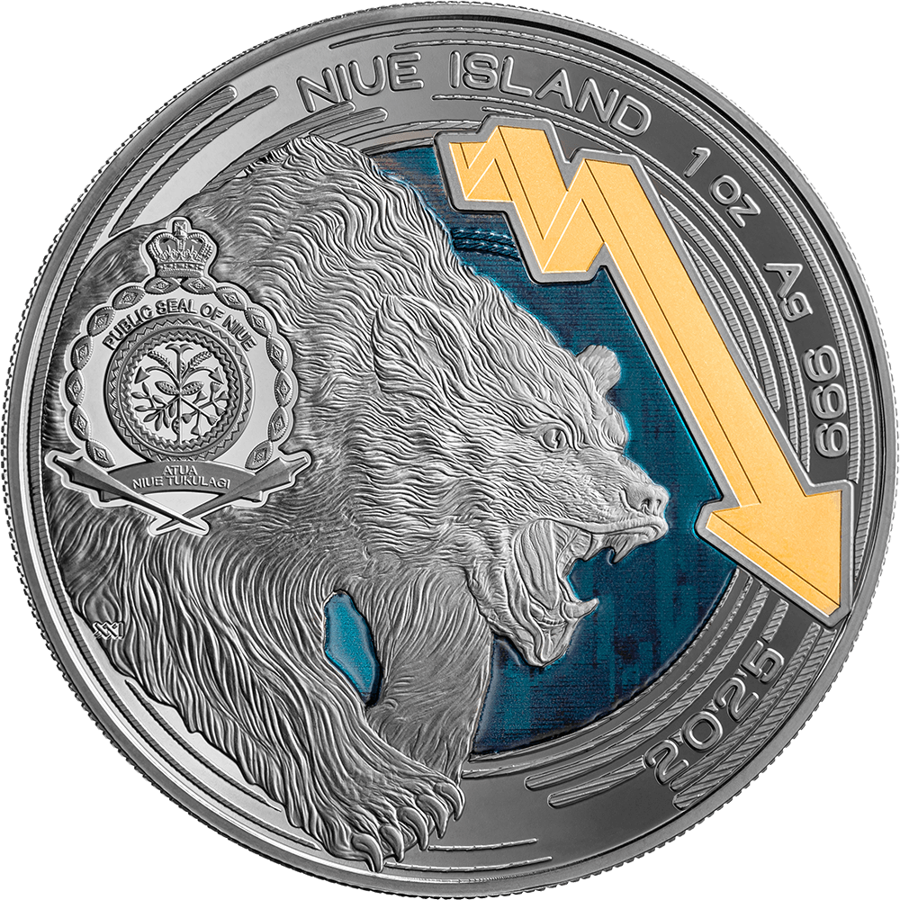 2025 1 oz Bull and Bear Markets Silver Proof-Like Coin