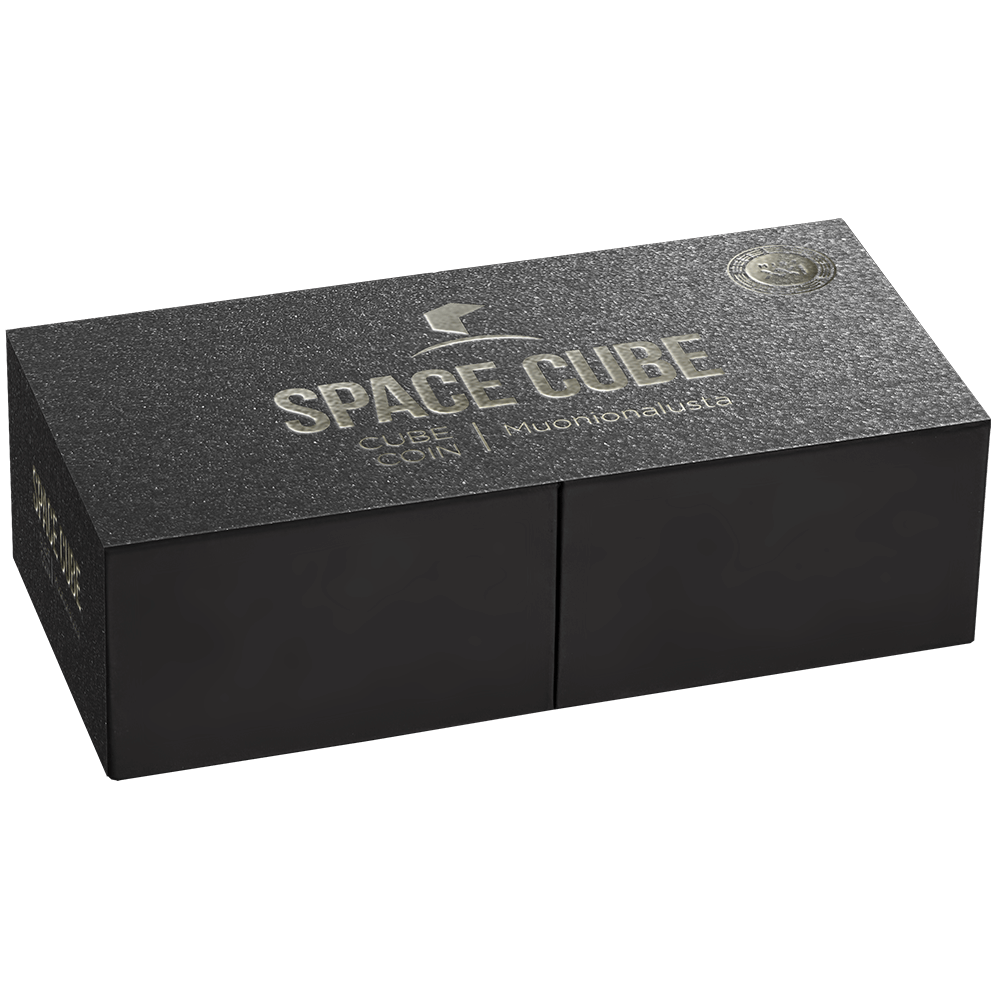 2025 2 oz Muoninalusta Space Cube and Silver Antique Coin