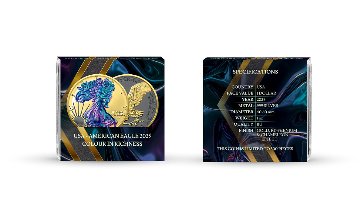 USA 2025 – American Eagle 1 oz Silver Coin – Colour in Richness
