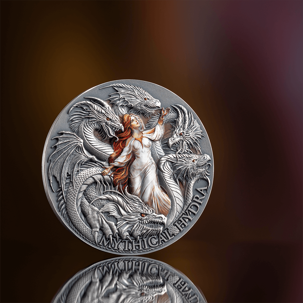 2025 2 oz Mythical Hydra Silver Antique Coin