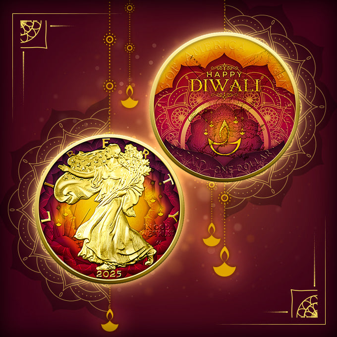 American Eagle 1 oz Silver Coin – Diwali Edition 2025