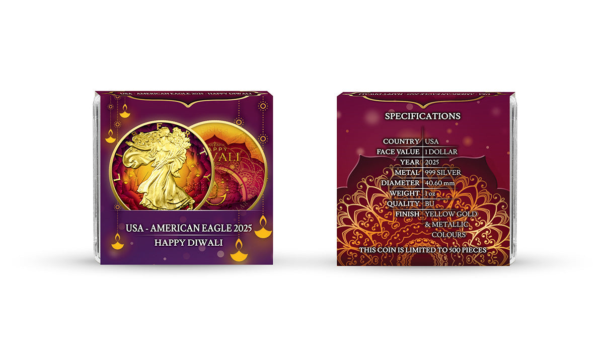American Eagle 1 oz Silver Coin – Diwali Edition 2025