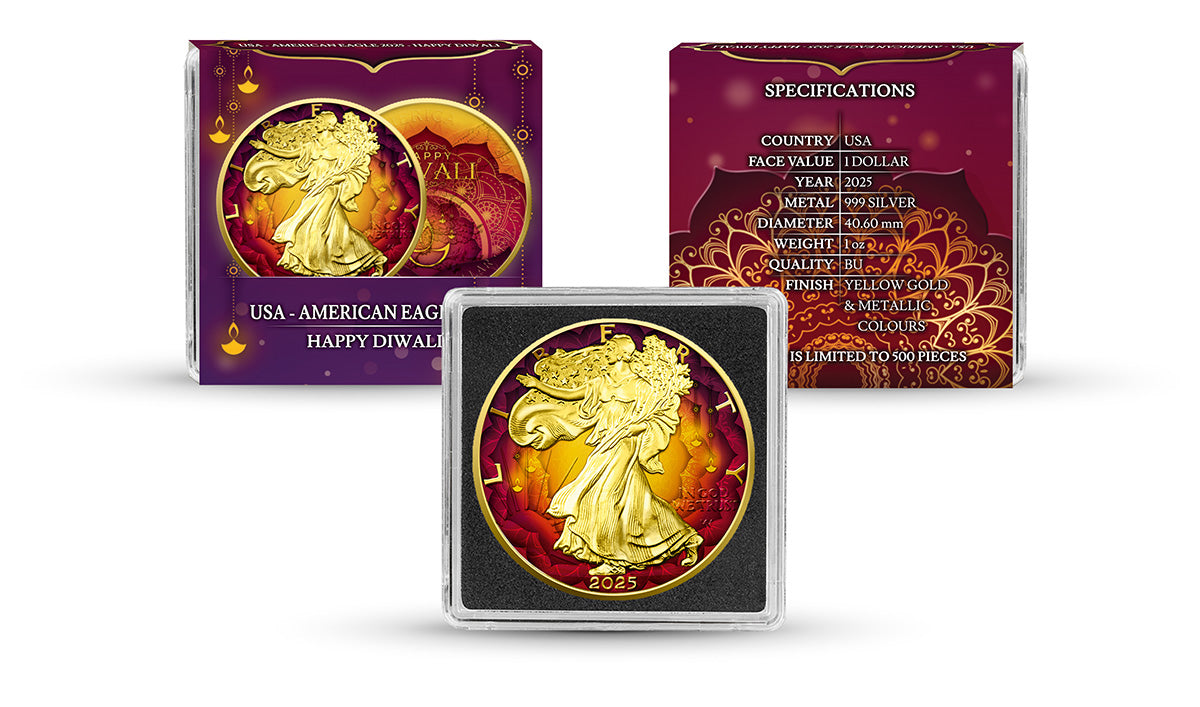 American Eagle 1 oz Silver Coin – Diwali Edition 2025