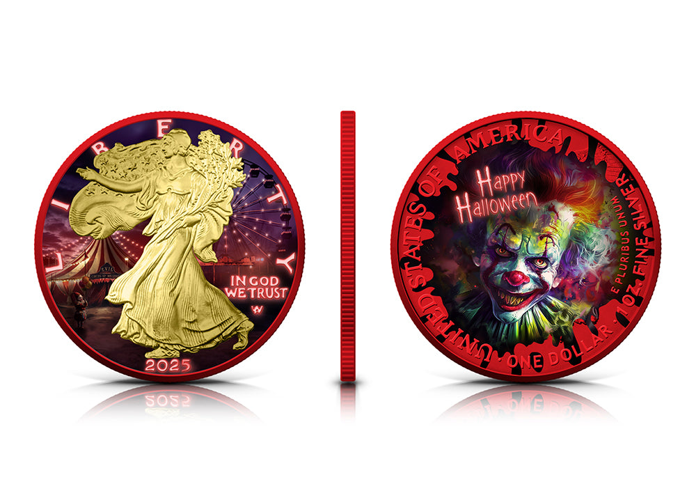 USA 2025 - American Eagle 1 oz Silver Coin – Halloween Trio Set (Creepy Smile, Prince of the Night, Claws of Fear)