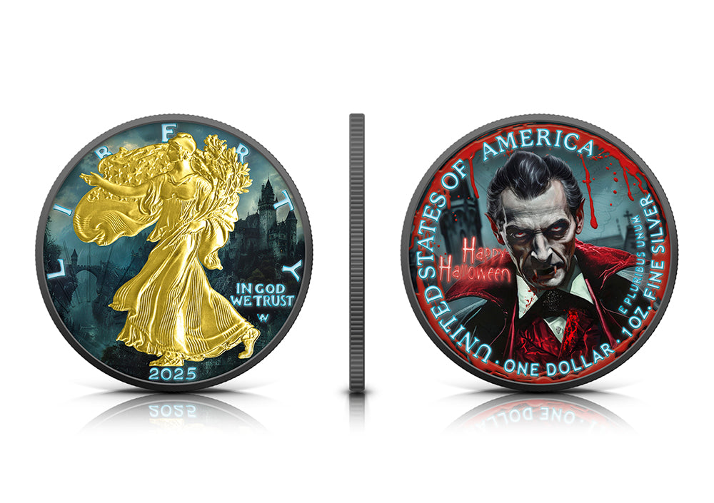 USA 2025 - American Eagle 1 oz Silver Coin – Halloween Trio Set (Creepy Smile, Prince of the Night, Claws of Fear)
