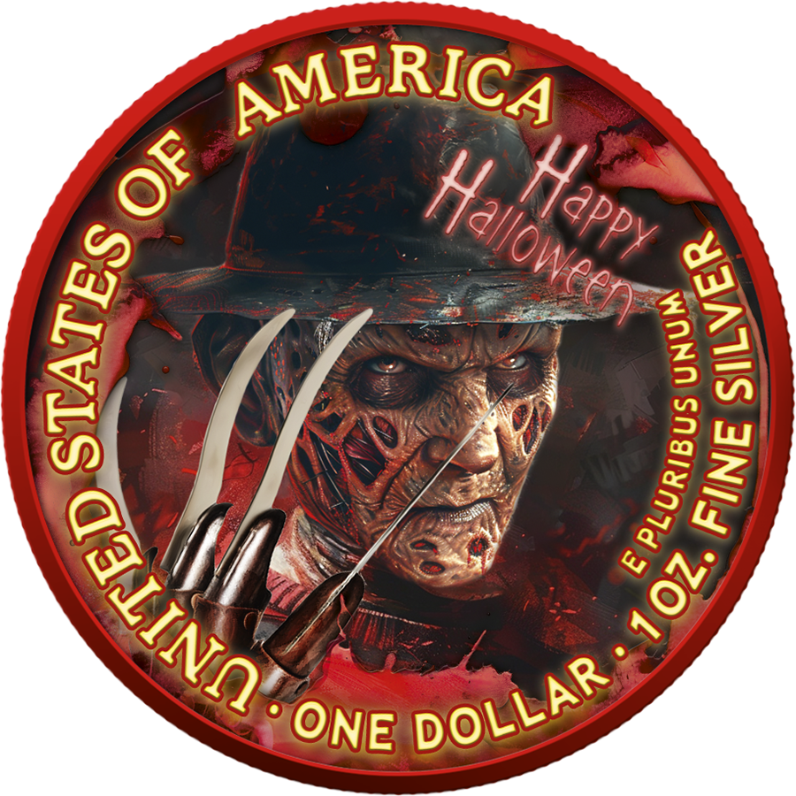 USA 2025 - American Eagle 1 oz Silver Coin – Claws of Fear (Gold, Space Red, Metallic Colours)