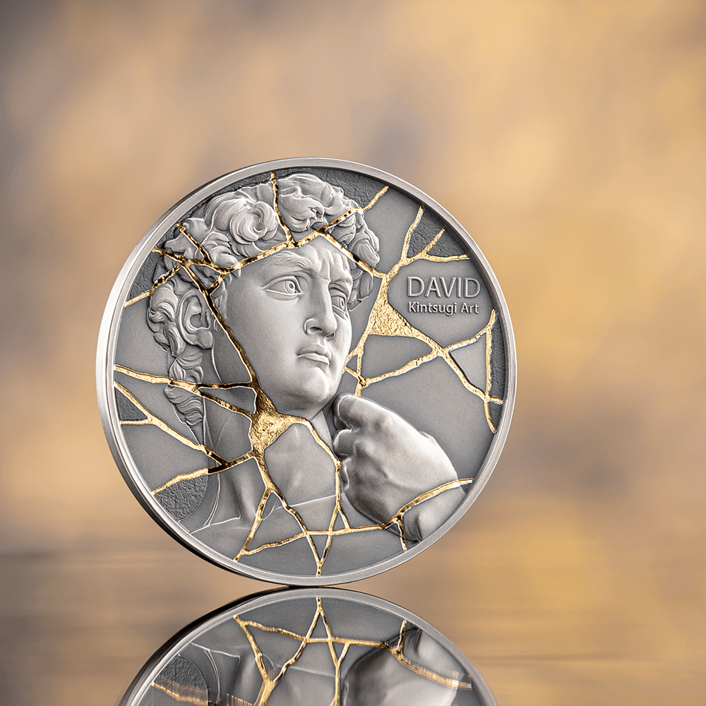 2025 2 oz David – Kintsugi Art High Relief Silver Coin