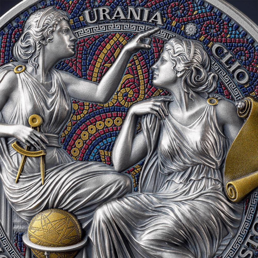 Mint XXI – The Nine Muses Clio & Urania 2 oz Silver Coin