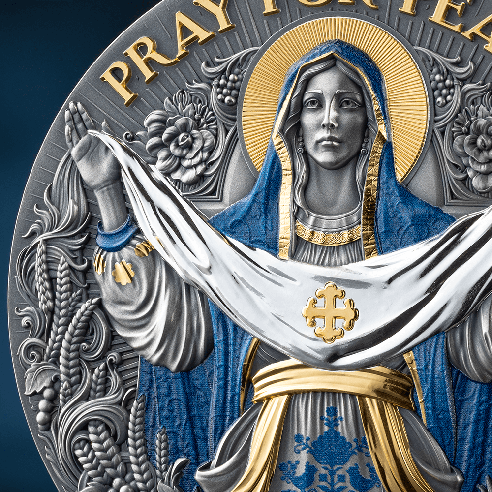 2025 5 oz Orans Pray for Peace Silver High Relief Coin