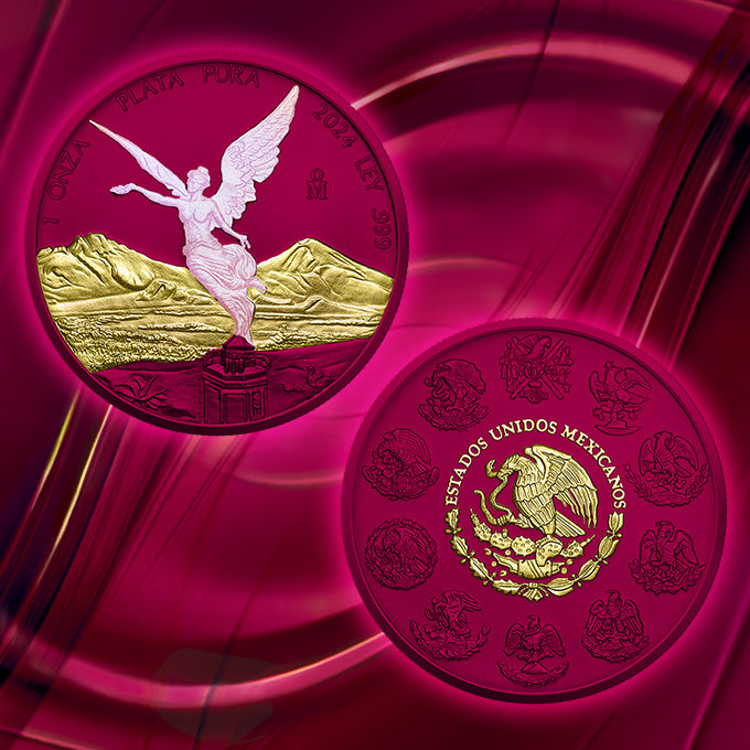 Mexico 2024 – Libertad Space Pink Opal 1 oz Silver Coin – Limited Edition