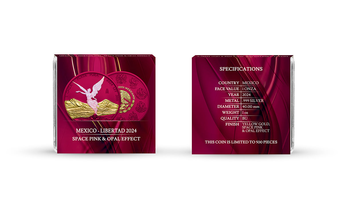 Mexico 2024 – Libertad Space Pink Opal 1 oz Silver Coin – Limited Edition
