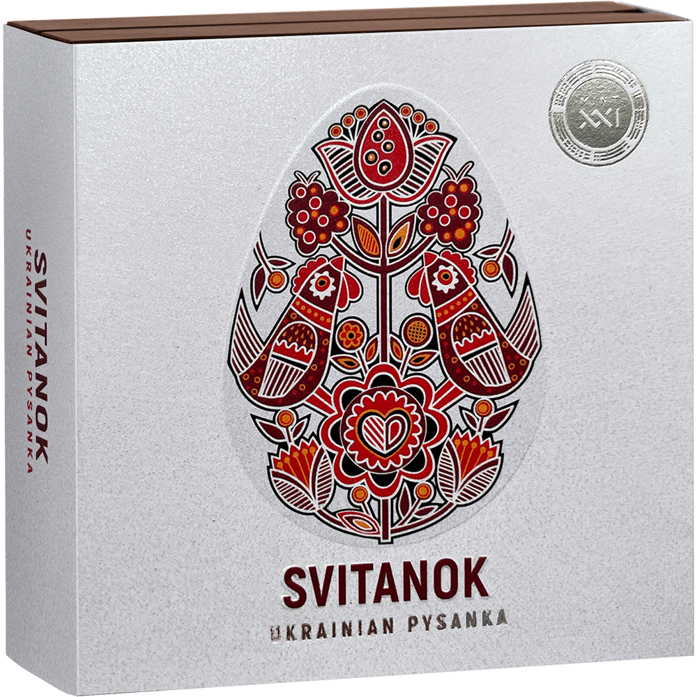 2025 1 oz Svitanok Ukrainian Pysanka Silver Proof-Like Coin