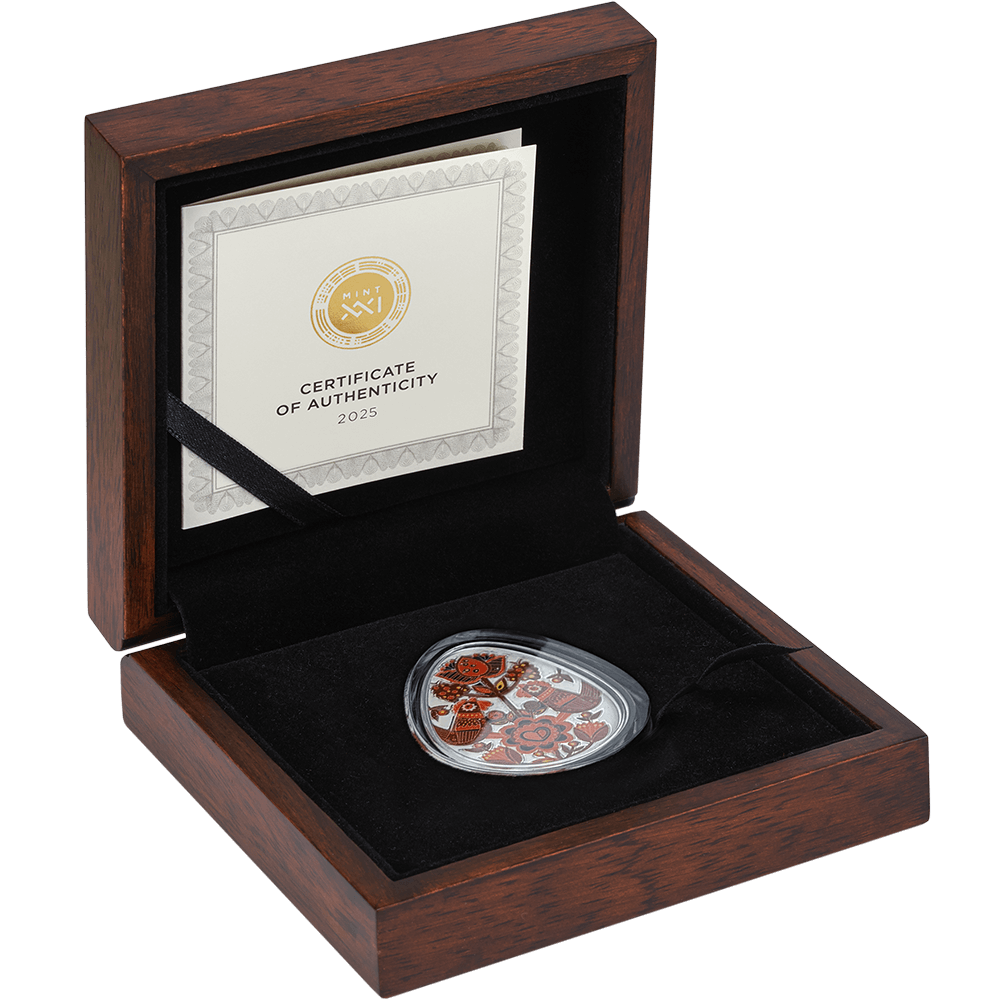 2025 1 oz Svitanok Ukrainian Pysanka Silver Proof-Like Coin