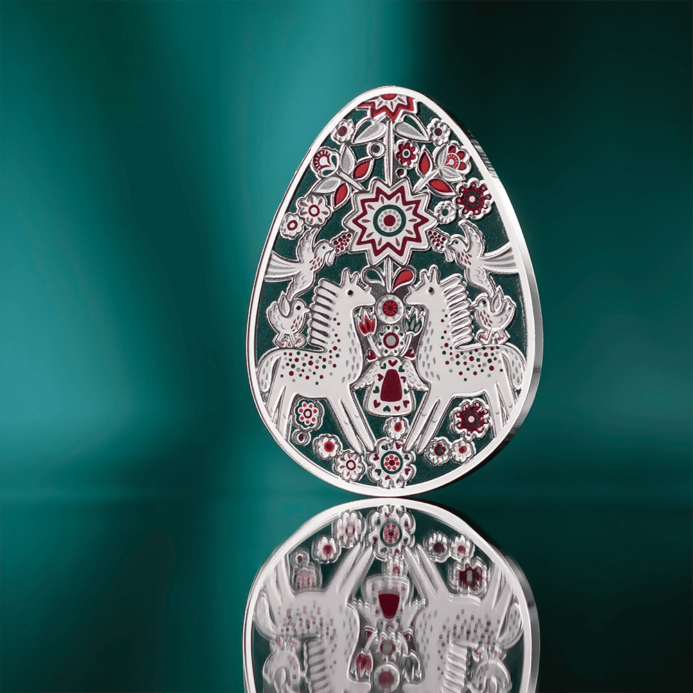Mint XXI – Ukrainian Pysanka Zoretsvit 1 oz Silver Coin