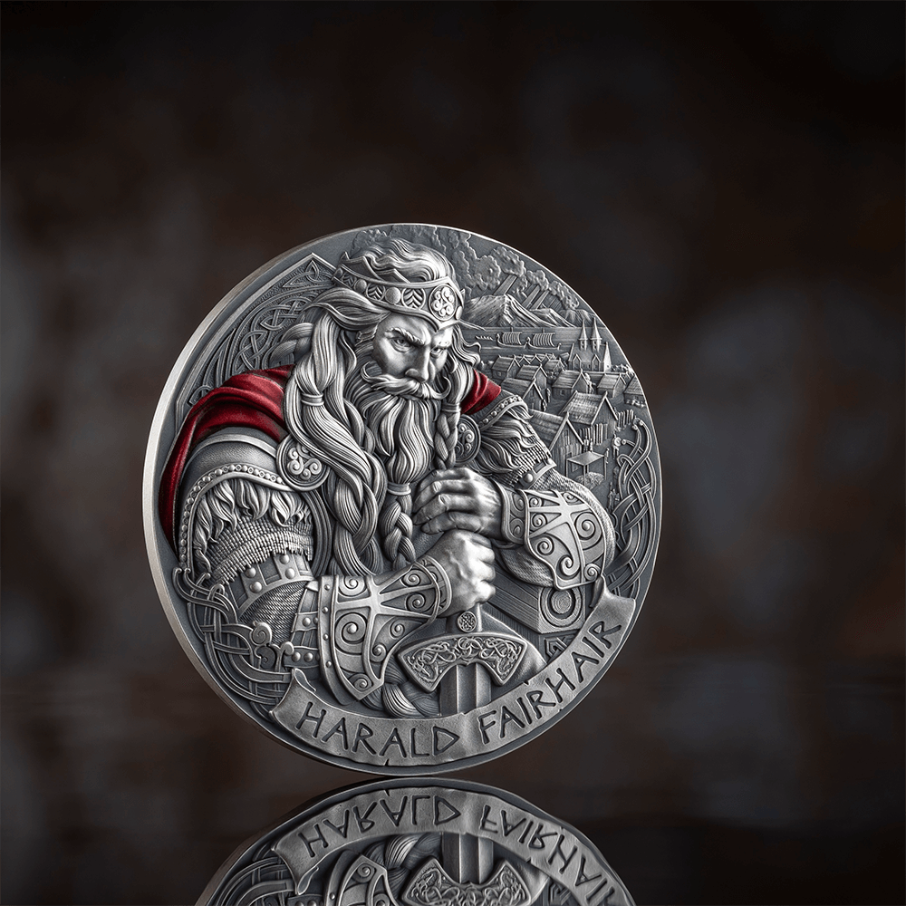 2025 2 oz Harald Fairhair Silver Antique Coin