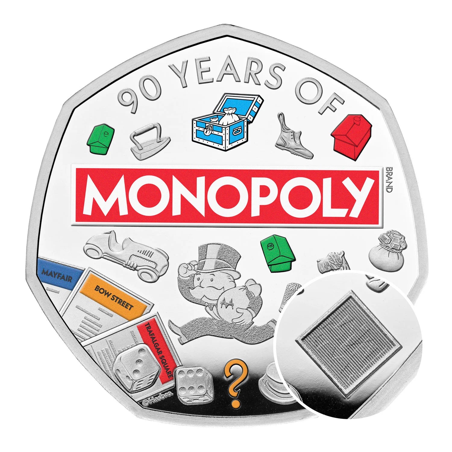 Monopoly 2025 UK 50p Silver Proof Colour Coin
