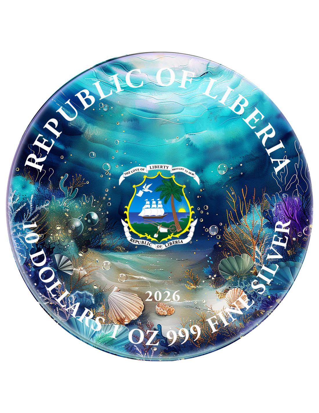 Liberia 2026 – Whispers of the Deep 1 oz Silver Coin – BU